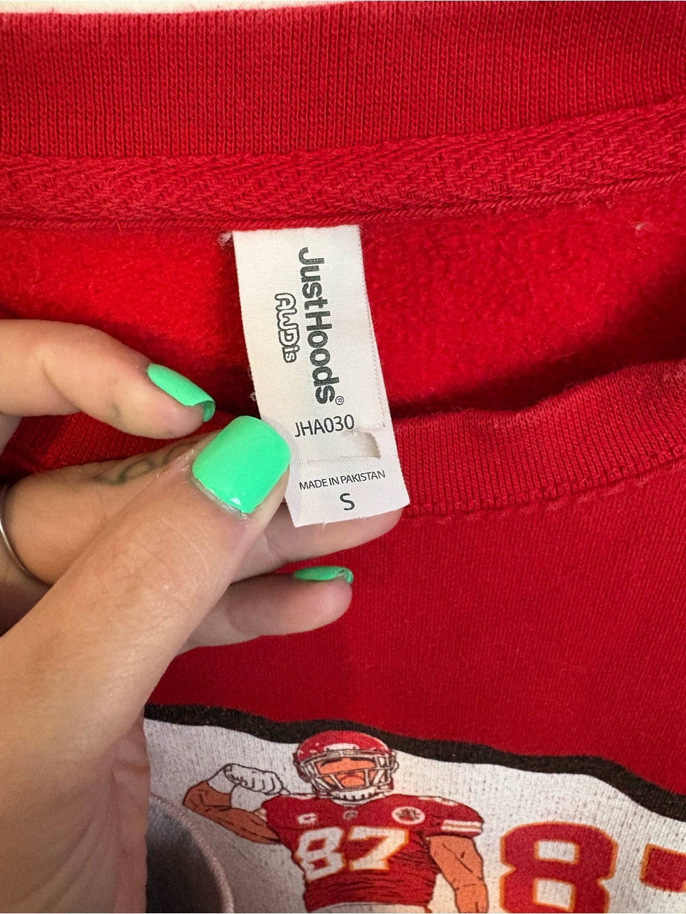 Women’s Red Kelce Graphic Crew Sweatshirt - Team Inspired Casual - Picture 3 of 6